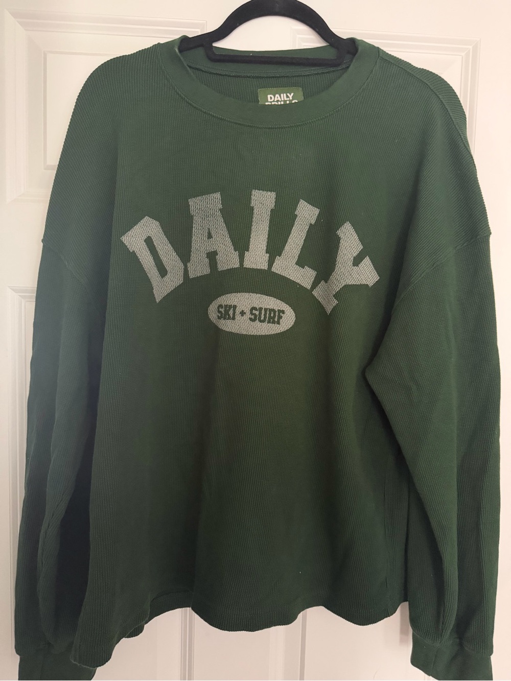 Daily Drills Ski + Surf Green Thermal Pullover
